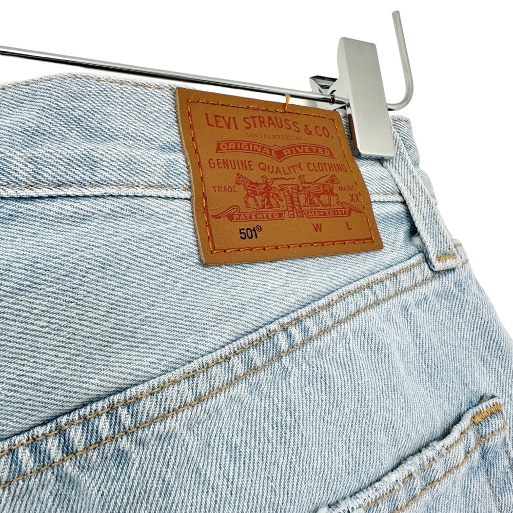 Levi's Light Blue Distressed Women Shorts - Picture 8 of 13